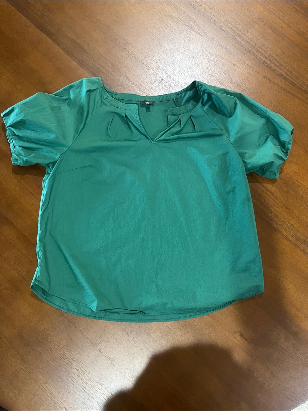Talbots Women's Forest Green Short-Sleeve Blouse
